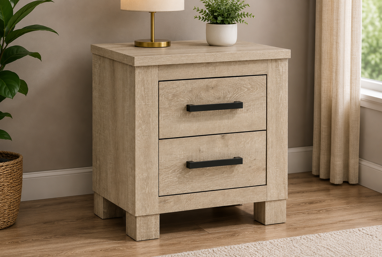 ChatGPT Image Jul 8, 2026, 12_41_40 AM Oakglen 2-Drawer Nightstand (225102) - Image 1