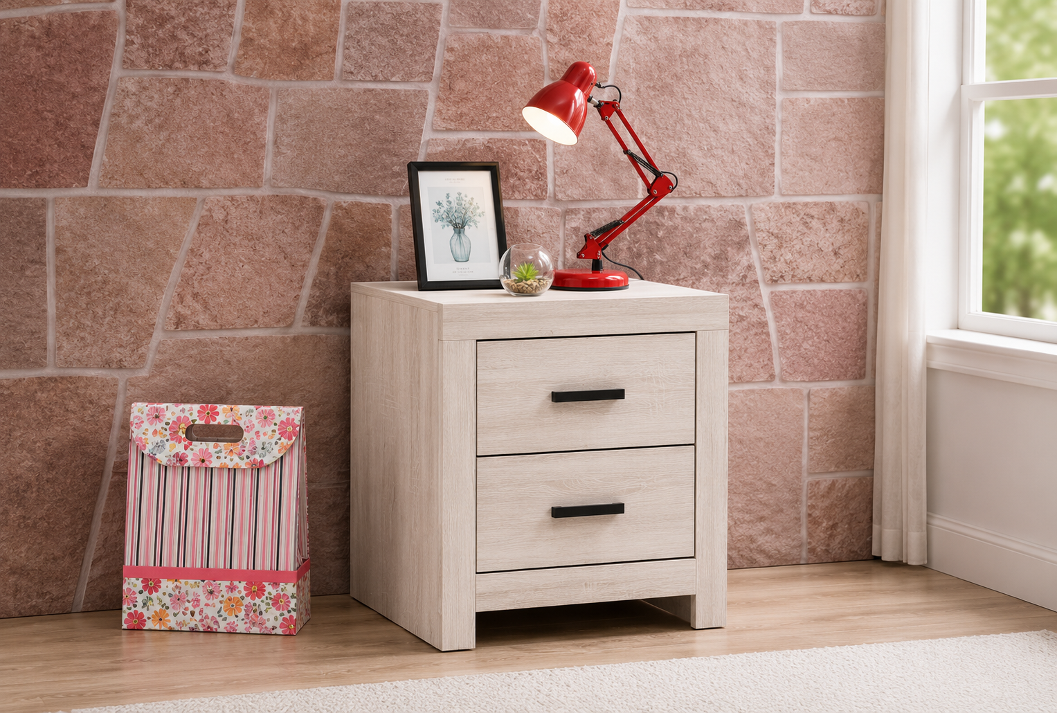 ChatGPT Image Jul 8, 2026, 12_42_44 AM Brantford 2-drawer Nightstand White - Image 1