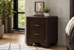 Kauffman 2-drawer Nightstand Dark Brown