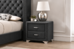 Melody Upholstered 2-drawer Nightstand Grey