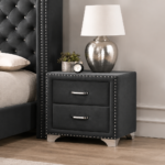Melody Upholstered 2-drawer Nightstand Grey