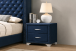 Melody Upholstered 2-drawer Nightstand Blue