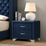 Melody Upholstered 2-drawer Nightstand Blue