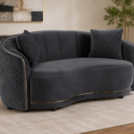 Coaster Furniture Brookside 504845 Velvet Upholstered Curved Loveseat