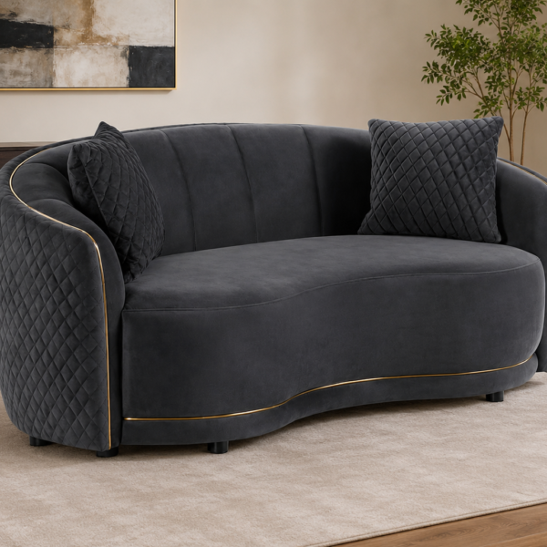Coaster Furniture Brookside 504845 Velvet Upholstered Curved Loveseat