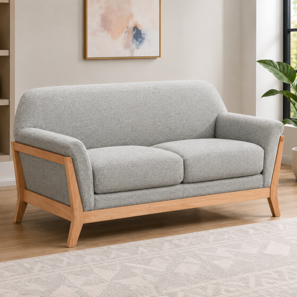 Vaughn Fabric Upholstered Flared Arm Loveseat