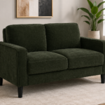 Ruth Fabric Upholstered Track Arm Loveseat