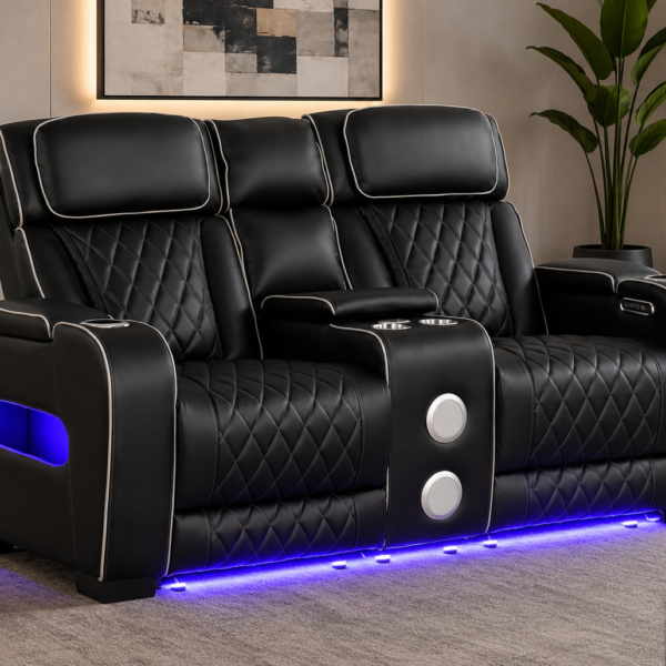 Generation Trade Titan 668291 Power Console Loveseat - Black
