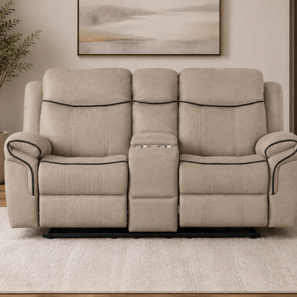 Generation Trade Boulder 689421 Reclining Console Loveseat - Light Brown