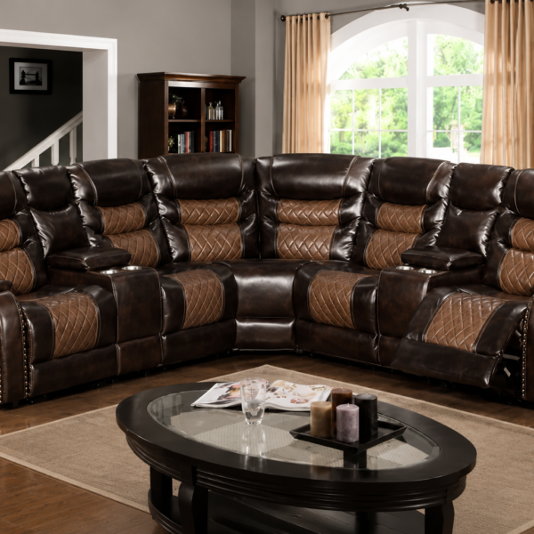 Starwood Power Reclining Leather Air Sectional