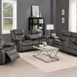 Silverado Power Reclining Fabric 3-Pcs Set Grey