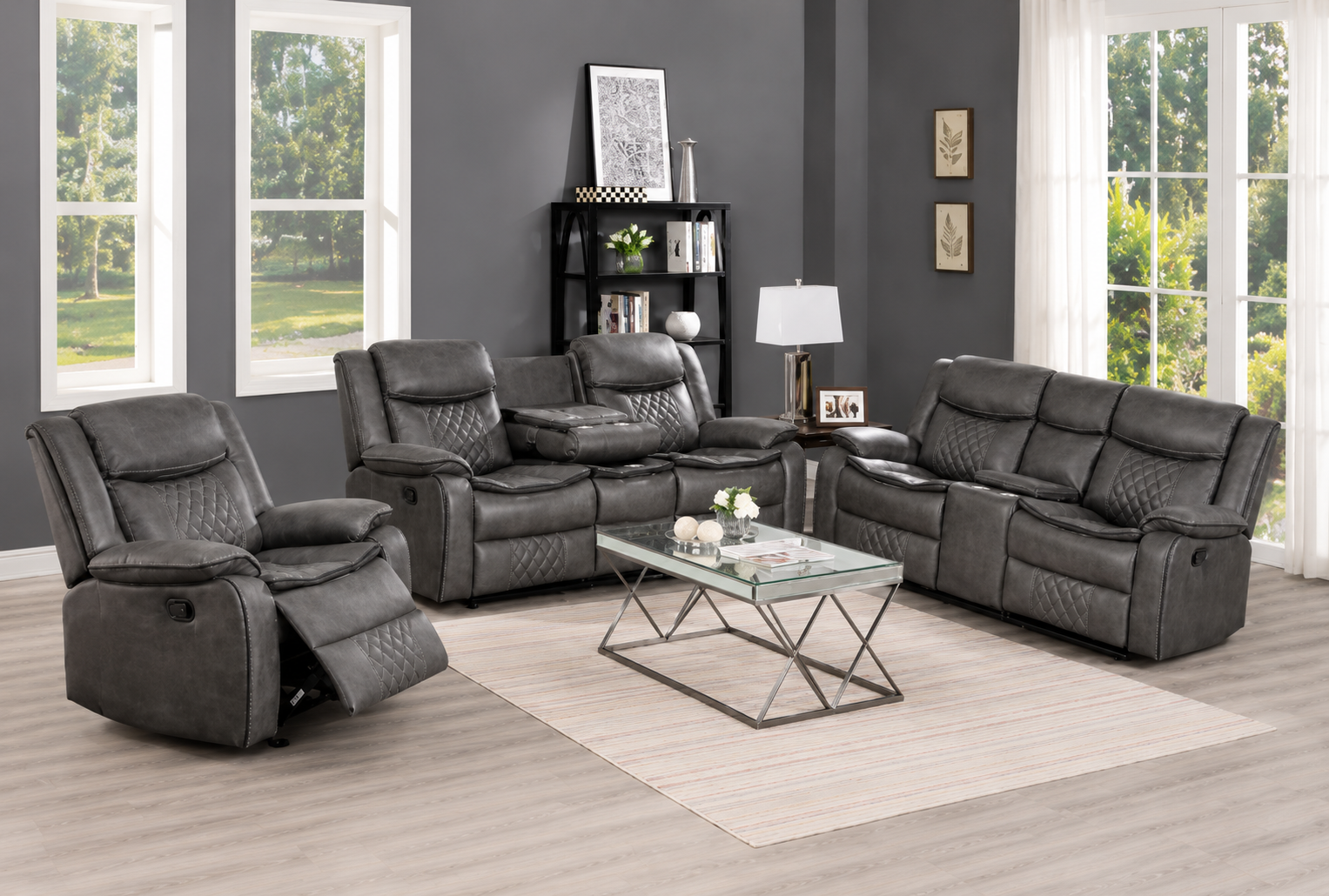 ChatGPT Image Jul 9, 2026, 04_16_47 AM Silverado Power Reclining Fabric 3-Pcs Set Grey - Image 1