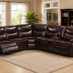 Emerson Power Reclining Bonded Leather Sectional Brown