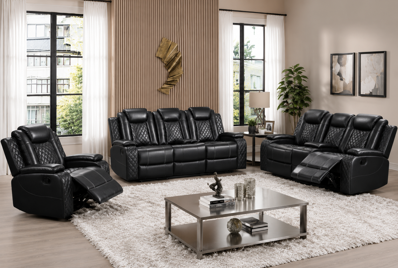 ChatGPT Image Jul 9, 2026, 04_17_54 AM Moonshadow Power Reclining Leather 3-Pcs Set Black - Image 1