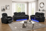 Journey LED Power Reclining Set 3-pcs Set Black