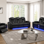 Journey LED Power Reclining Set 3-pcs Set Black