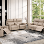Frico Power Reclining Leather 3-Pcs Set Colour Beige