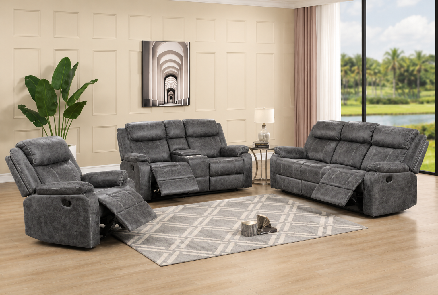 ChatGPT Image Jul 9, 2026, 04_18_08 AM Lucca Power Leather Reclining 3-Pcs Set Grey - Image 1