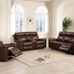 Verona Power Reclining Leather 3-Pcs Set Color Brown