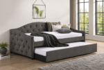 Sadie Upholstered Twin Daybed with Trundle Grey