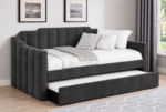 Kingston Upholstered Twin Daybed with Trundle Charcoal