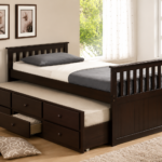 Milton Twin Platfrom Bed With Trundle 3 Drawers Dark Brown