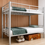 Dos Hermanos Metal Bunk Bed Color Silver & Black