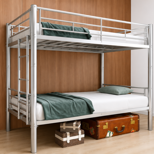 Dos Hermanos Metal Bunk Bed Color Silver & Black