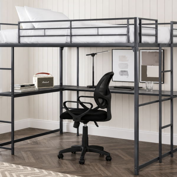 Cybill Metal Full Loft Bed Silver
