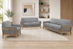Vaughn 3-piece Fabric Upholstered Flared Arm Sofa Set
