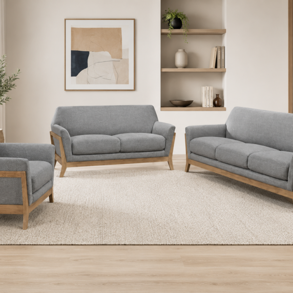 Vaughn 3-piece Fabric Upholstered Flared Arm Sofa Set