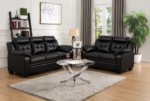 Finley 3-piece Upholstered Padded Arm Tufted Sofa Set Black