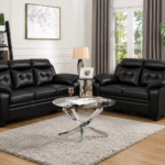 Finley 3-piece Upholstered Padded Arm Tufted Sofa Set Black