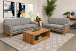 Vaughn 2-piece Fabric Upholstered Flared Arm Sofa Set