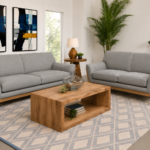 Vaughn 2-piece Fabric Upholstered Flared Arm Sofa Set