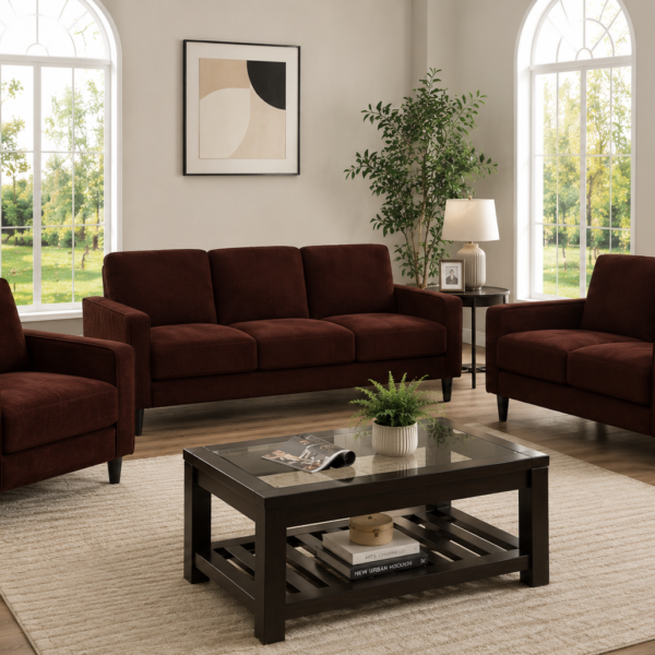Ruth 3-piece Upholstered Track Arm Sofa Set