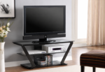 Donlyn 2-tier Metal 50-inch TV Stand with Glass Shelves Black
