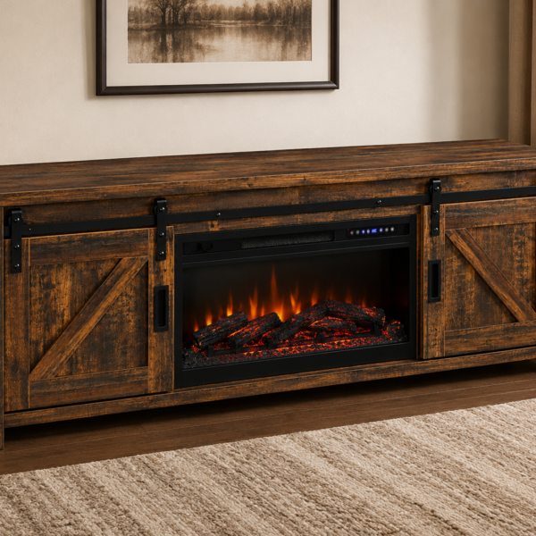 Coaster Furniture Enfield 722863 71-inch TV Stand Fireplace Media Cons