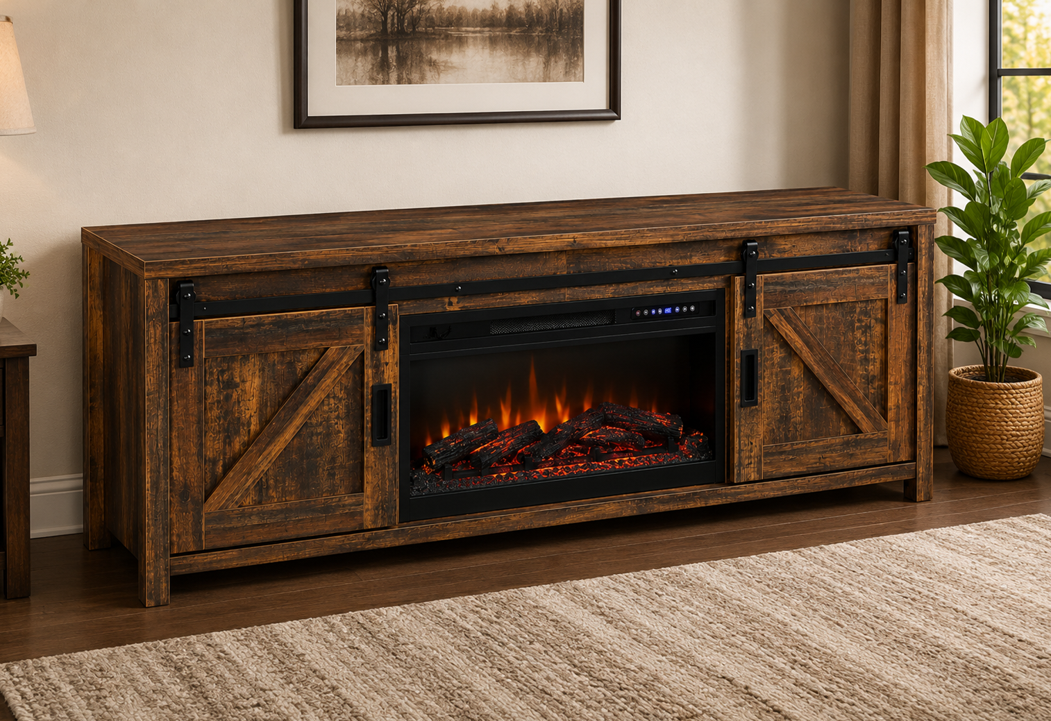Enfied2 Coaster Furniture Enfield 722863 71-inch TV Stand Fireplace Media Cons - Image 1