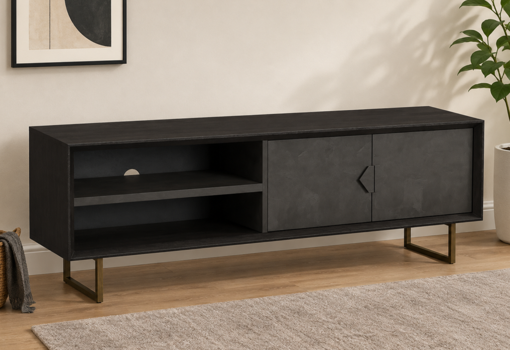 Coaster Furniture Marsden 703003 2-door Mango Wood 70" TV Stand - Char
