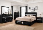 Caraway LED Headboard Bedroom Set Black & White