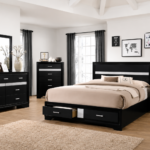 Caraway LED Headboard Bedroom Set Black & White