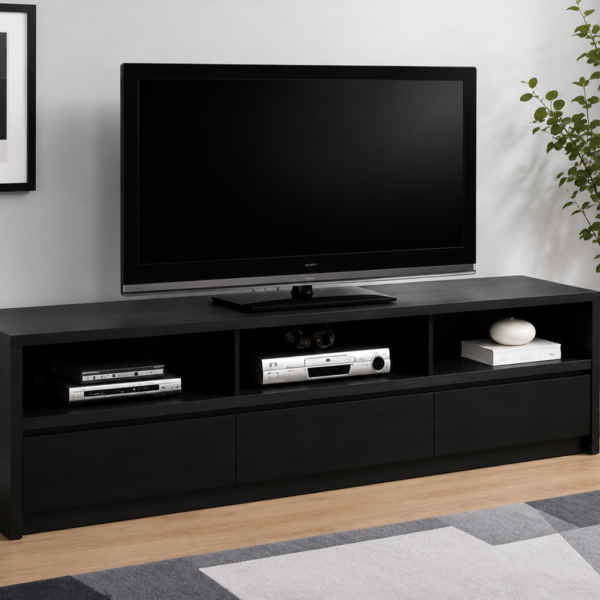 Rutland 78-inch 3-drawer TV Stand Media Console Black