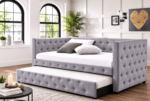 Mockern Upholstered Twin Daybed with Trundle Grey