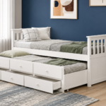 Milton Twin Platfrom Bed With Trundle 3 Drawers White