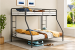 Trinity Twin Over Full Metal Bunk Bed Black