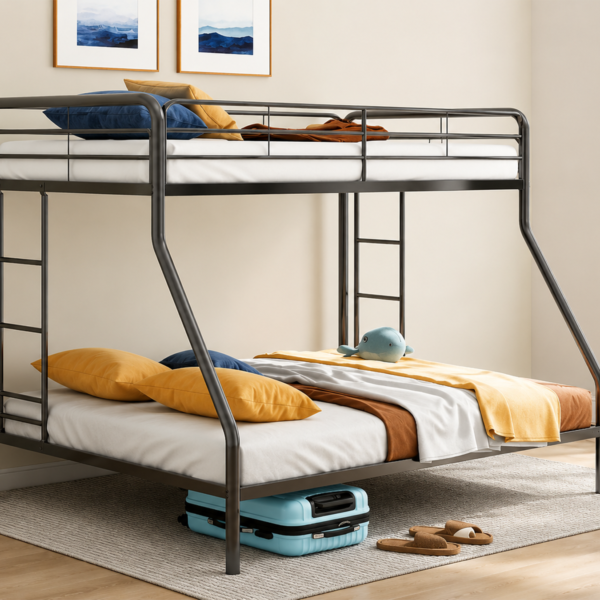 Trinity Twin Over Full Metal Bunk Bed Black