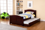 Twin Platfrom Bed With Trundle Dark Brown