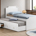 Twin Platfrom Bed With Trundle 3 Drawers White