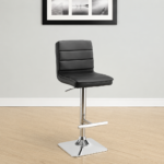 Bianca Upholstered Adjustable Bar Stool Black (Set of 2)
